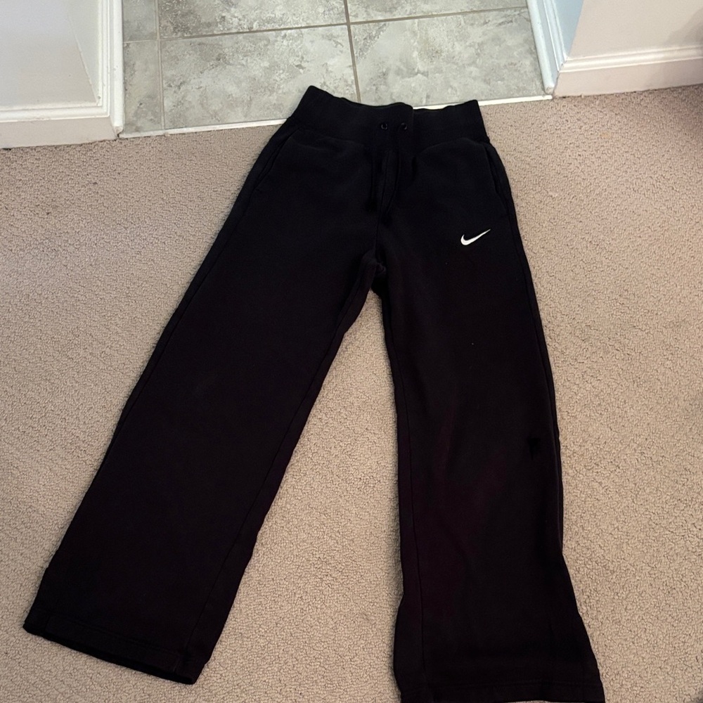 Nike Kids Black Joggers with White Logo